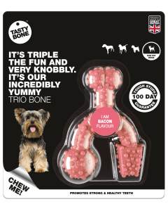 Tasty Bone Trio Toy Bacon